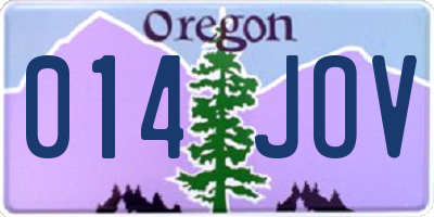 OR license plate 014JOV
