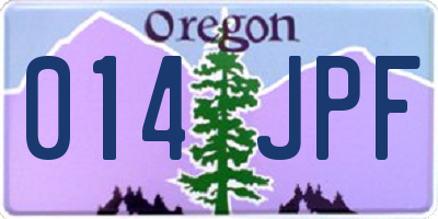 OR license plate 014JPF