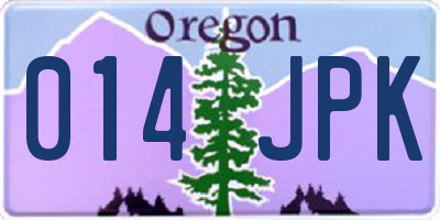 OR license plate 014JPK