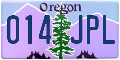 OR license plate 014JPL