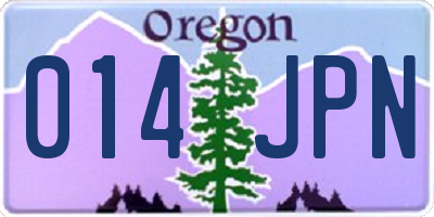 OR license plate 014JPN