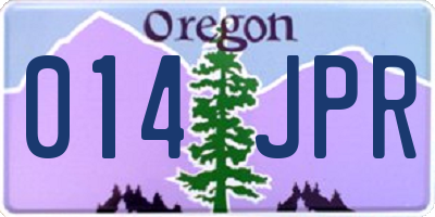 OR license plate 014JPR