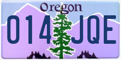 OR license plate 014JQE