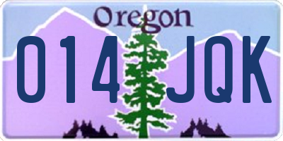 OR license plate 014JQK