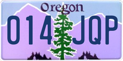 OR license plate 014JQP