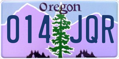 OR license plate 014JQR