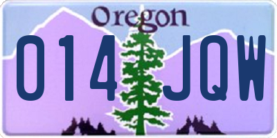 OR license plate 014JQW