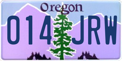 OR license plate 014JRW