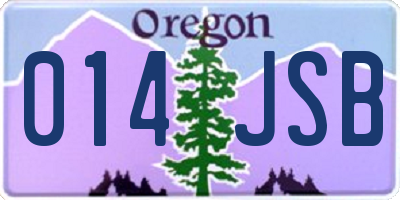OR license plate 014JSB