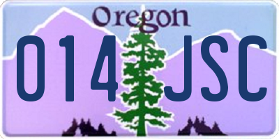OR license plate 014JSC