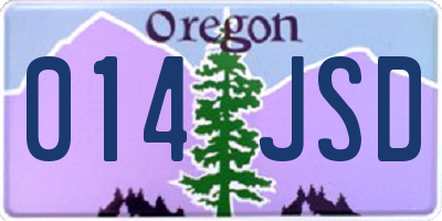 OR license plate 014JSD