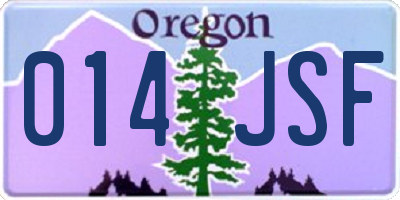 OR license plate 014JSF