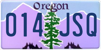OR license plate 014JSQ