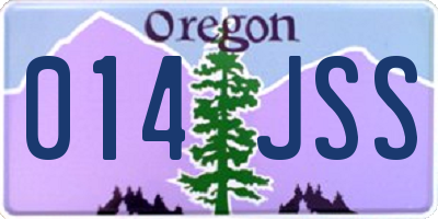 OR license plate 014JSS