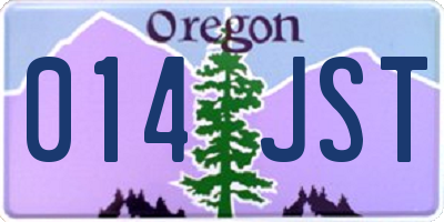 OR license plate 014JST