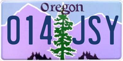 OR license plate 014JSY