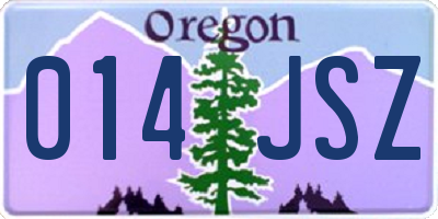 OR license plate 014JSZ