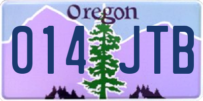 OR license plate 014JTB