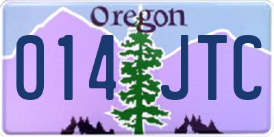 OR license plate 014JTC
