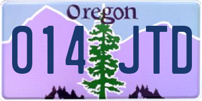 OR license plate 014JTD