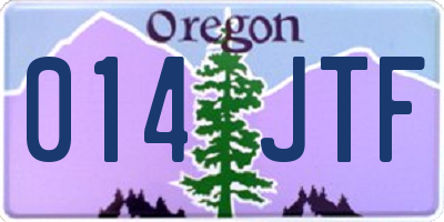 OR license plate 014JTF