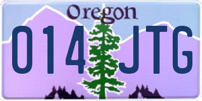 OR license plate 014JTG