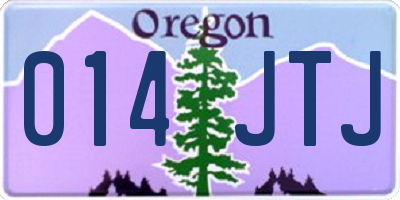 OR license plate 014JTJ