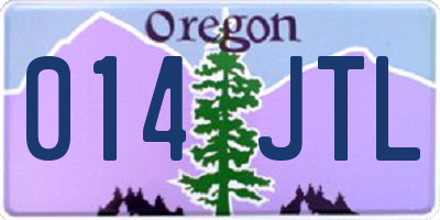OR license plate 014JTL