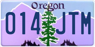 OR license plate 014JTM
