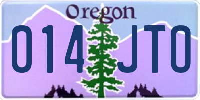 OR license plate 014JTO