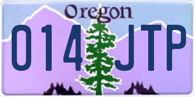 OR license plate 014JTP