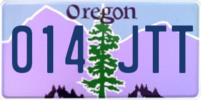 OR license plate 014JTT