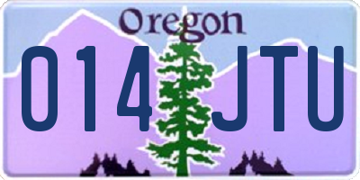 OR license plate 014JTU