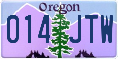 OR license plate 014JTW
