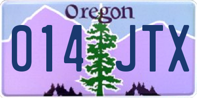 OR license plate 014JTX