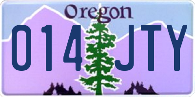 OR license plate 014JTY