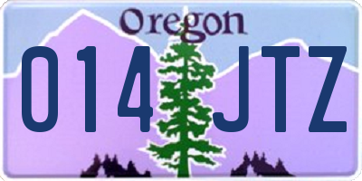 OR license plate 014JTZ