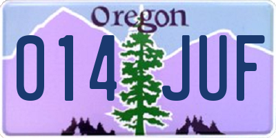 OR license plate 014JUF