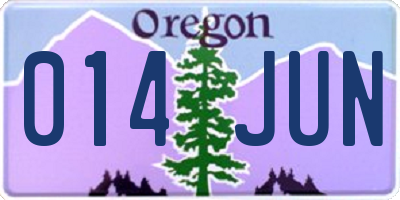 OR license plate 014JUN