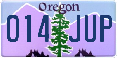 OR license plate 014JUP