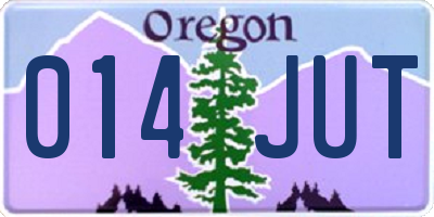 OR license plate 014JUT