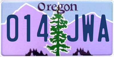 OR license plate 014JWA
