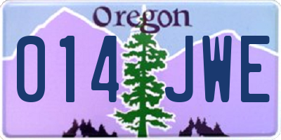 OR license plate 014JWE