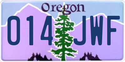 OR license plate 014JWF