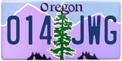OR license plate 014JWG