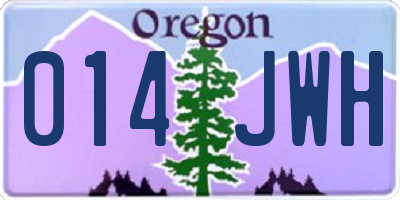 OR license plate 014JWH