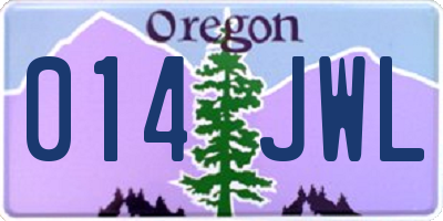 OR license plate 014JWL