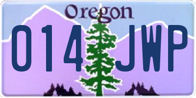 OR license plate 014JWP