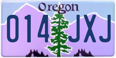 OR license plate 014JXJ