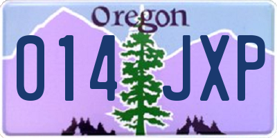 OR license plate 014JXP